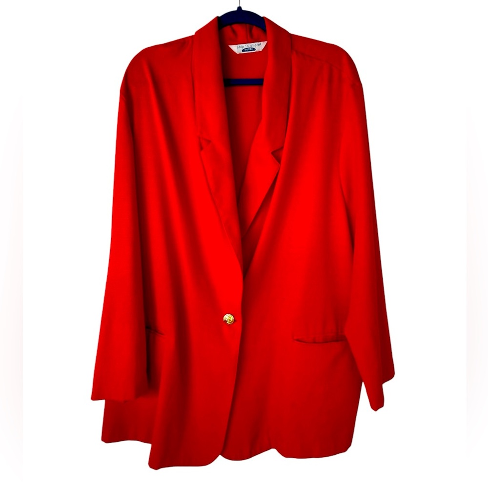 Ship N Shore Red Linen Light Jacket